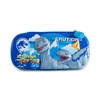 Estuche Escolar estilo Dinosaurio, Lapicera Color Azul, con Compartimentos Internos