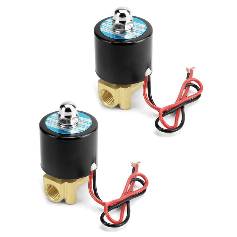 QWORK 1/4" NPT Brass Electric Solenoid Valve 12VDC Normally Closed