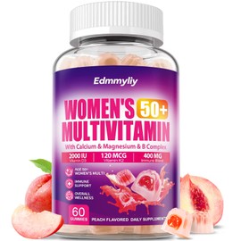 Edmmyliy Womens Multivitamin Gummy 50 and Over - Chewable Multi Vitamin A, C, D3, E, K2 & B Complex, Folate, Biotin, Calcium, Magnesium - Support Energy, Immune & Over-All Health