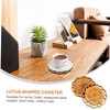 KICHOUSE Thick Bamboo Lotus Coasters Set of 2 Heatproof Mats