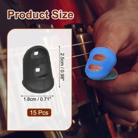 PATIKIL Finger Tip Covers Cots, Black Silicone Finger Protectors Gloves Breathable Reusable Fingertip Caps with Air Holes for Dry Skin Finger Cracking, S, 15 Pcs