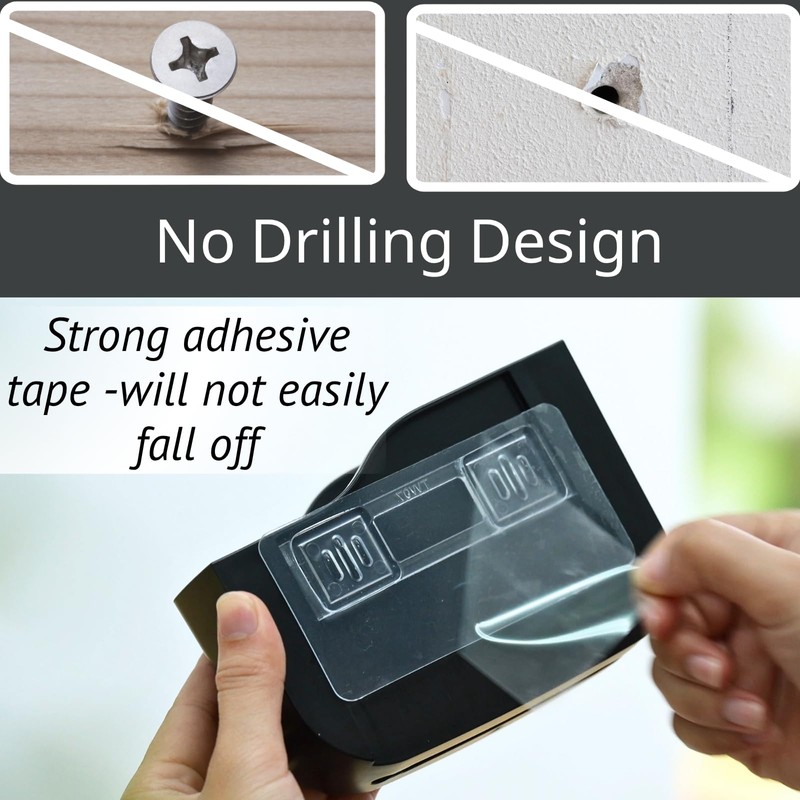 LINFIDITE 2 Pack Adhesive TV Remote Control Holder Wall Mount