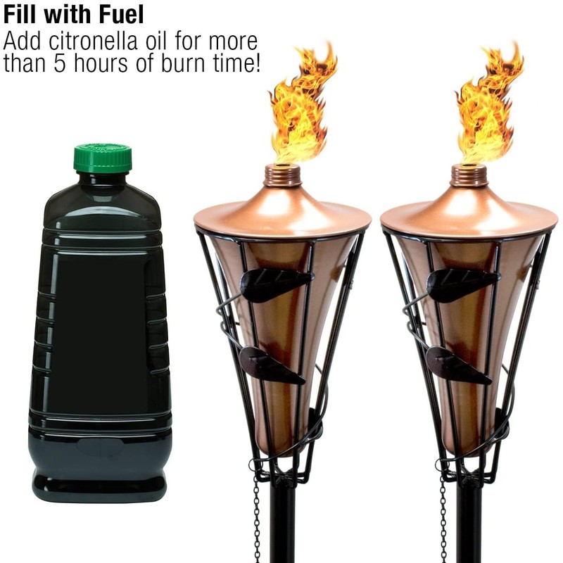 Matney Outdoor Metal Patio Torches – Use for Deck, Patio,
