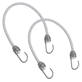 2pk 20" Bungee Rope with Stainless Steel Hooks Cords Shock Elastic Marine Boat