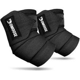 DMoose Elbow Wraps for Weightlifting, Increases Stability of Joints and Supports Injury Recovery, 40" Nylon (1 Pair) Elbow Straps for Bench Press, Cross Training & Powerlifting for Men and Women