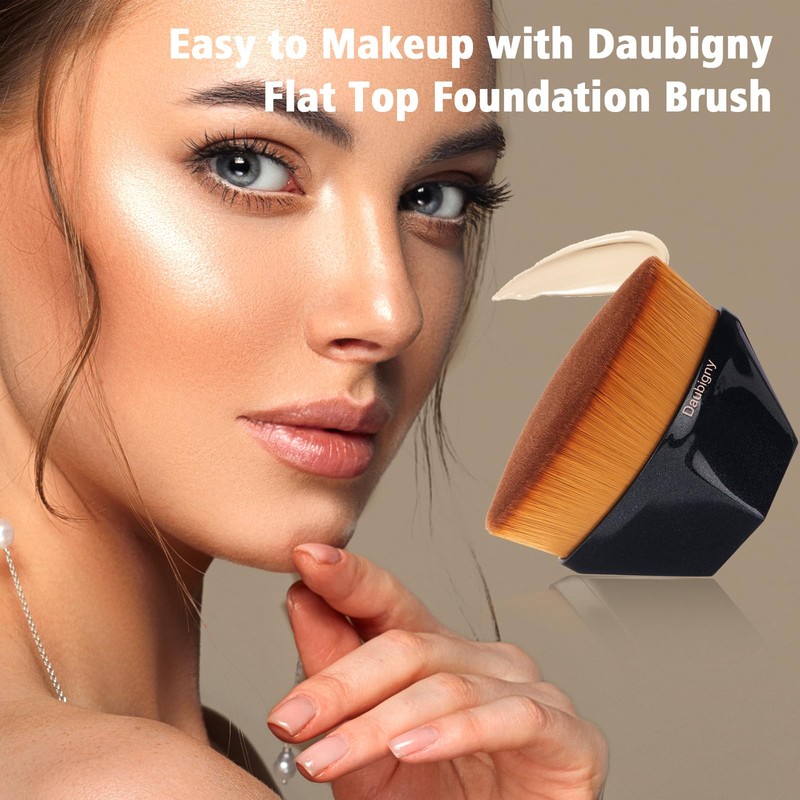 Foundation Makeup Brush For Self Tanner Flat Top Kabuki Hexagon