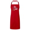 Fabulous Premium Kitchen Apron Red Drawing Bee and Flower Handmade