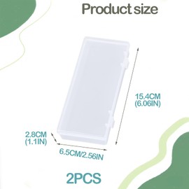 Vierone 2 Pcs Small Storage Containers Transparent Portable Rectangle Small Plastic Containers With Lids Small Plastic Box for Jewellery Storing Crafts Screws and Storing Small Items
