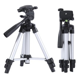DMITER 19.7" Mini Portable Adjustable Tripod, Lightweight Aluminum Tripod for Laser Level and Camera with 3-Way Flexible Pan Head, Bubble Level, Quick Release Plate with 1/4"-20 Screw Mount