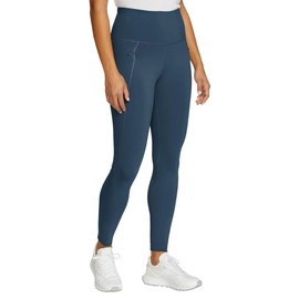 Eddie Bauer Women's Comfort Stretch Moisture Wicking Trail Legging Tight with Pockets (US, Alpha, Medium, Regular, Regular, Blue)