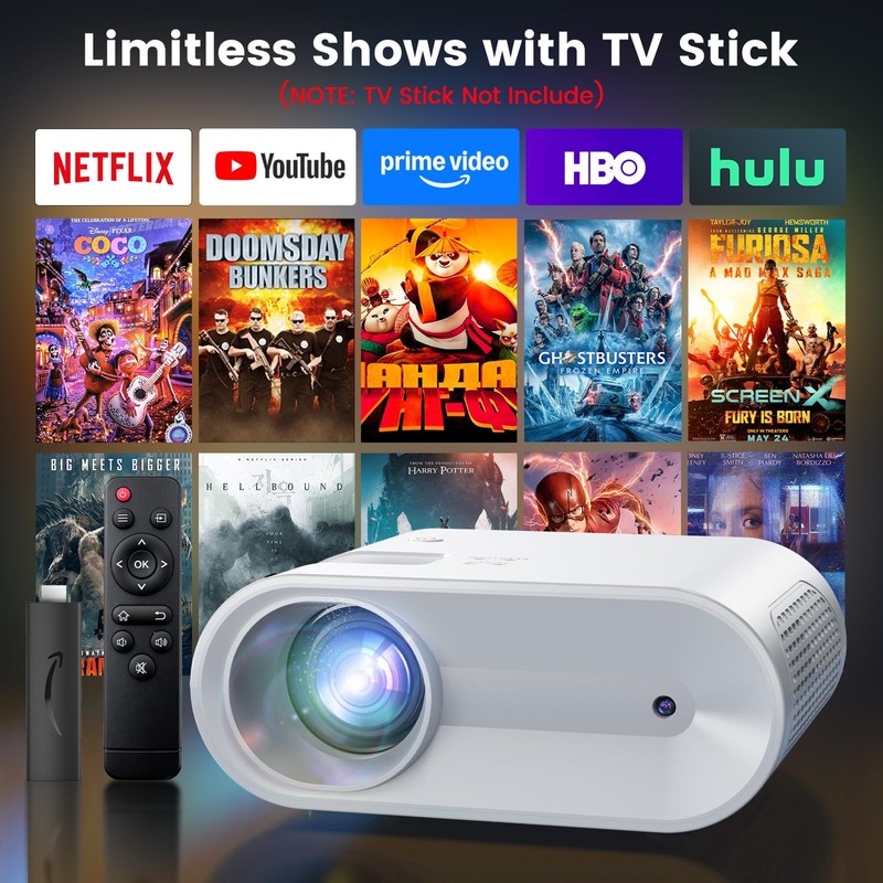 YOWHICK Mini Portable Projector for Home Theater & Movie