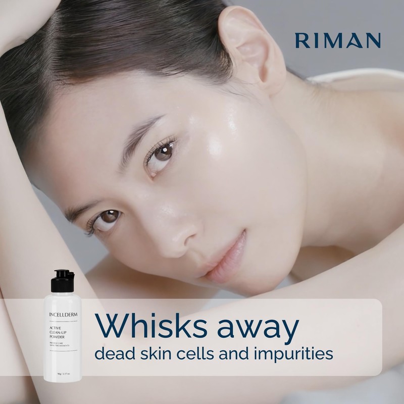 INCELLDERM Active Clean-Up Powder 90g (3.17oz) | Water-Activated Facial Cleanser