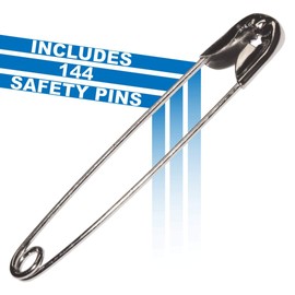 Rehabilitation Advantage 144 Pack of Metal Safety Pins, 1.5 Inches Long