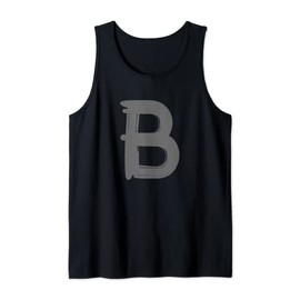 Creative Bold Dark Grey Letter B - Alphabet - Marker Design Tank Top