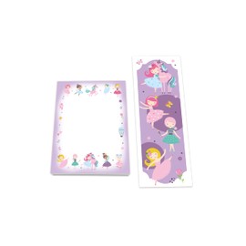 Junapack 6 Bookmarks + 6 Mini Notepads + 6 Gift Bags (Pink) + 6 Stickers Ballerina Unicorn Party Bags Guest Gift for Children's Birthday Girls