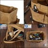 Durable 16OZ Waxed Canvas Tool Bag with Metal Frame, 15.5