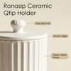 Ronasip White Ceramic Bathroom Organizer and Storage Jars with Lid,