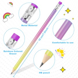 Ainiv Gradient Pencils #2 HB, Number 2 Pencils with Eraser, 12 Pieces Macaron Pencils Graphite Pencils Wood-Cased Pencils,Gift Pencils for Kids, Adults, School, Office, Wedding Party Favors