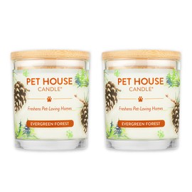 Pet House Candle Plant-Based, Clean Burning Long Lasting Scented Pet Odor Candle for Home - Evergeen Forest