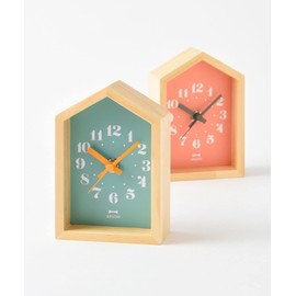 Bruno BCA027-SMPK Mini Wood House Clock, Clock, Children's Room, Scandinavia, Place, Home, Compact, Interior, Stylish, Stylish, Simple, Pink