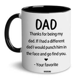 BSQUIELE Dad Gifts - Christmas Mug For Dad - Dad Mug - Dad Gifts From Daughter, Son - Fathers Day, Valentine, Anniversar, Birthday Gifts For Daddy, Papa, Grandpa, Brother, Uncle 11OZ
