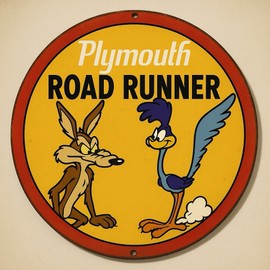 Hi Gloss Plymouth ROAD RUNNER Service Vintage  Style Metal Sign