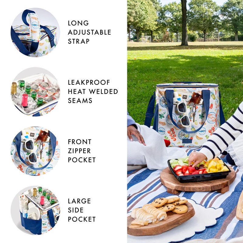 Fit & Fresh, 24-Can Soft Cooler Bag Insulated Leak-Resistant, Portable