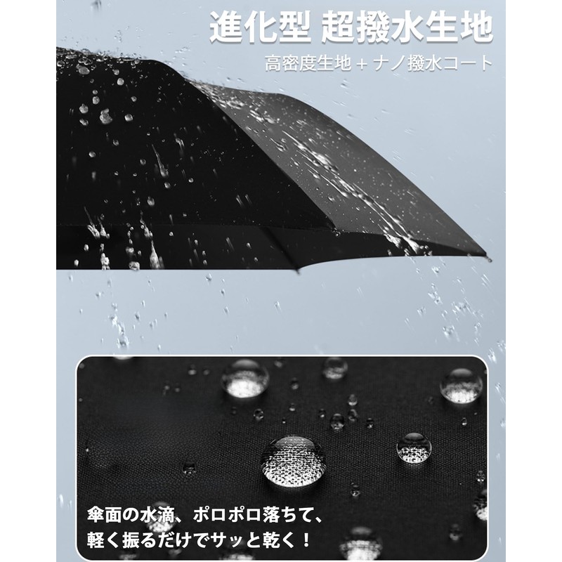 ZOMAKE 折りたたみ傘 ワンタッチ自動開閉 8本骨 撥水速乾 耐強風 折れにくい 雨晴兼用 梅雨/豪雨/台風対策 携帯便利
