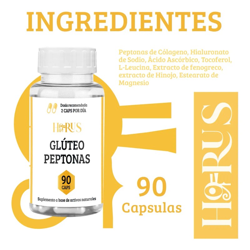 Suplemento Peptonas Crecimiento Muscular Glúteos 90cap Horus Sin Sabor