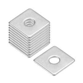 uxcell Square Washer, 50Pcs M6x20x20x1.5mm 304 Stainless Steel Square Plate Washers Flat Pad Spacer Gasket for Hardware Fastener