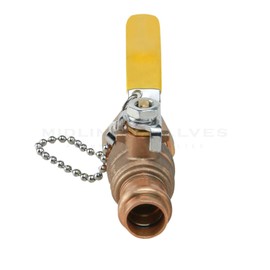 Midline Valve VBHT234 Brass Full Port Hose Ball Valve with Chain and Cap, 1/2 in. FIP x 3/4 in. MHT