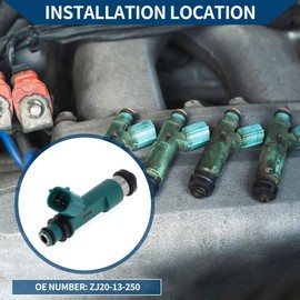 Hihaha No.ZJ20-13-250 Fuel Injector for Mazda 3 Hatchback 1.6 MZR (BL14) 2008-2014 Fuel Nozzle Flow Match 1 Pc Deep Green