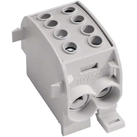 Hager KH70G Main Cable Junction Terminal, 1-Pole, 2 x 70/2 x 50 mm², Grey