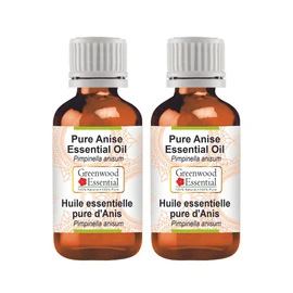 Greenwood Essential Pure Anise Essential Oil (Pimpinella anisum) Steam Distilled 100ml X 2 (6.76 oz)