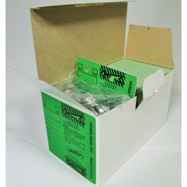 GREEN - Genuine Versa-Tag Green Key Tags, Self-Protecting (250 tags per box with "Chrome" plated steel rings)