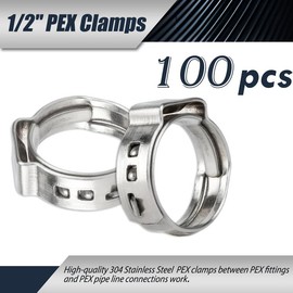 1/2 Inch PEX Pipe Clamps 100 count, PEX Cinch Clamps Stainless Steel 304 Pinch Clamps for PEX Pipe Water Lines Fitting Connections | by - Color: 3/4", 25 Pack