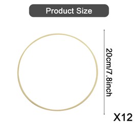 Set of 12 Wooden Rings Bamboo Circle Dream Catcher 20cm Flowers Bamboo Rings Macrame Ring for Dream Catcher Wedding DIY Decoration