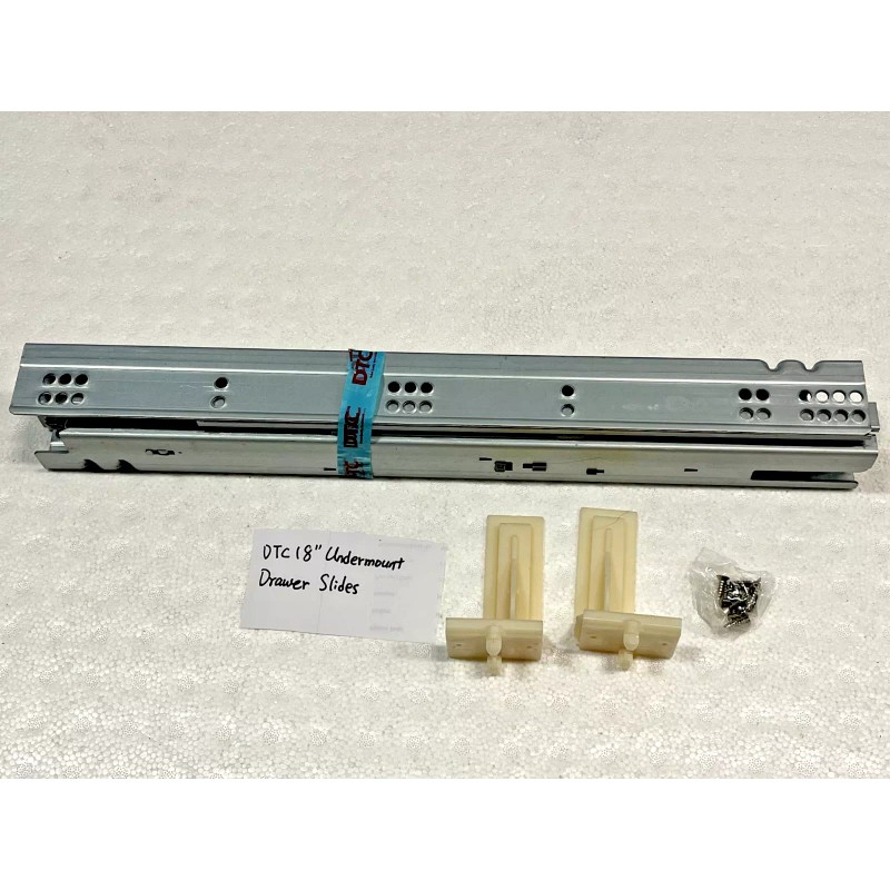 DTC Pair of DTC 18" Undermount Drawer Slides, Full Extension,
