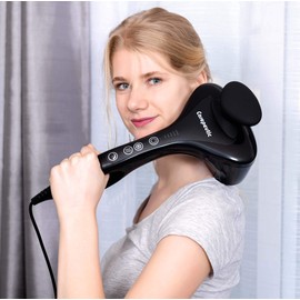 Carepeutic Bionic-Point Heat and Cold Professional Handheld Massager, Black