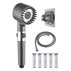 Filtered Shower Head with Handheld, High Pressure 4 Spray Mode Showerhead with Filters, Hard Water Detachable Shower Head with Showerhead with Filters and 59" Inch Hose Bracket
