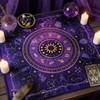 Vwejofff Purple Tarot Altar Cloth Short Plush Laser Cut Edge