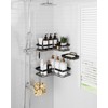 Sakugi Corner Shower Caddy, Large, 2-Pack, Soap Holder & Hooks,