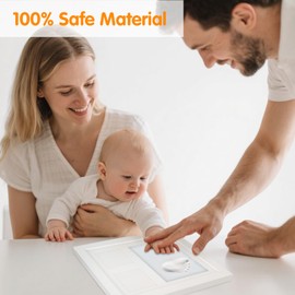 Corpower Baby Handprint and Footprint Set, Baby Footprint - Plaster Cast Baby Hand and Foot, Baby Imprint Set with Solid Wood Frame, Perfect Creative Gifts