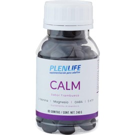PLENLIFE Gomitas Calm con magnesio y L-teanina sabor frambuesa, 80 u. Sin azúcar