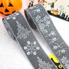 BAORJCT 30 Yards Halloween Wired Edge Ribbons, Grey White Skeleton