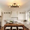 Karjearl Black Semi Flush Mount Ceiling Light, 27.5 Inch 5-Light
