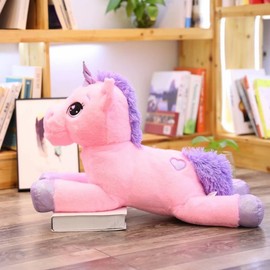 SNOWOLF Plush Toy Unicorn Big Stuffed Animal Toy Plush Pillow Large Big Horse Plushy Fluffy Unicorn Plush Doll Gift for Kids Girls Boys, Valentines, Christmas(Pink,60cm)