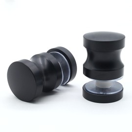 Kyuionty 2 Pack Shower Glass Door Handle, Stainless Steel Shower Doors Knob One Sided Pull Hardware for Bathroom Glass Doors (Black)