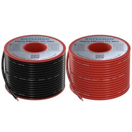 BNTECHGO 12AWG FEP Teflon Coated Tin-Plated Copper Wire in 2 Color Each 25ft has a Temperature Rating of -65 to 200°C FEP Teflon Wire is Suitable for Applications Requiring High-Temperature Resistance