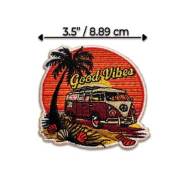Travel Van Iron On Patch - Embroidered Camping Outdoor Travel Adventure Traveler Applique Appliques Iron On Sew On Patches for Holes, Clothing, Jeans, Hat, Backpacks, Clothes, Hats, Jackets (3")